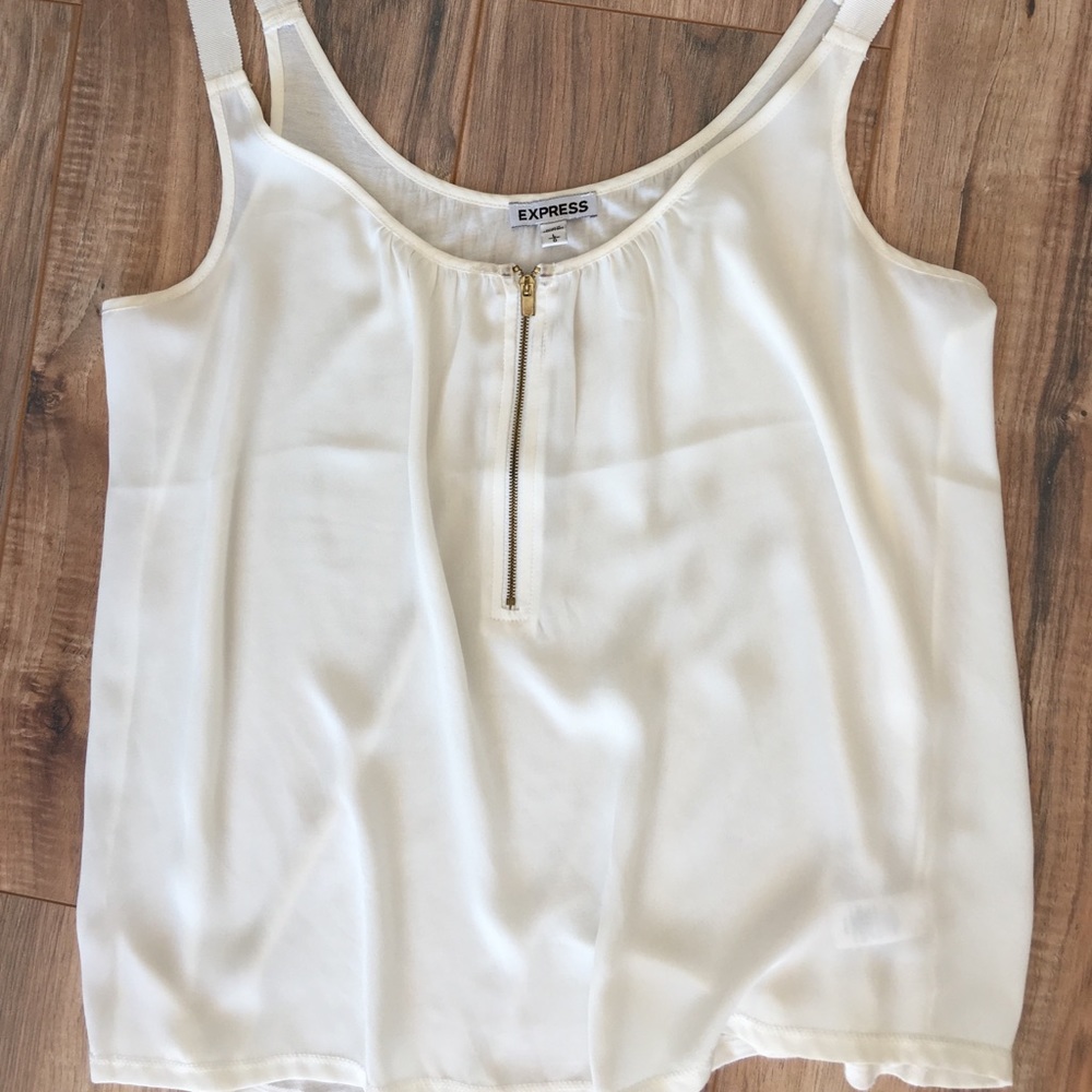 White Express Tank with Gold Zipper